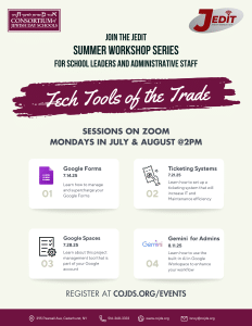 Jedit Summer 2025 Workshop Series: Tech Tools of the Trade
